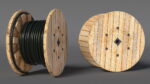 Wooden Cable Reel with Cable