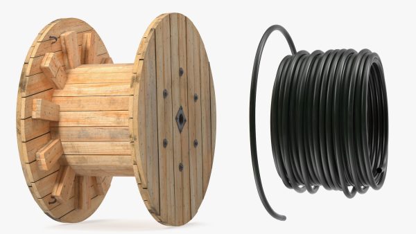 Wooden Cable Reel with Cable