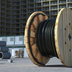 Wooden Cable Reel with Cable