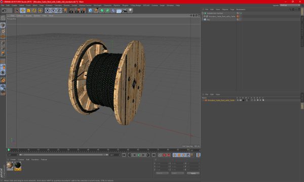 Wooden Cable Reel with Cable