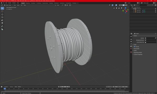 Wooden Cable Reel with Cable