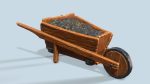 Wooden cart with ore stylized