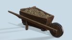 Wooden cart with ore stylized