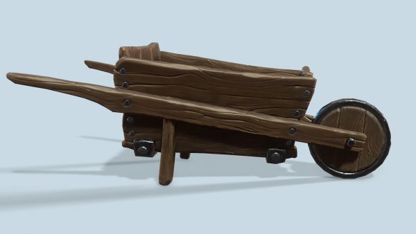 Wooden cart with ore stylized