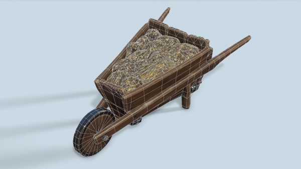 Wooden cart with ore stylized