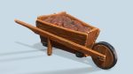 Wooden cart with ore stylized