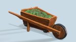 Wooden cart with ore stylized