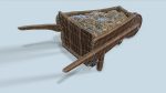 Wooden cart with ore stylized