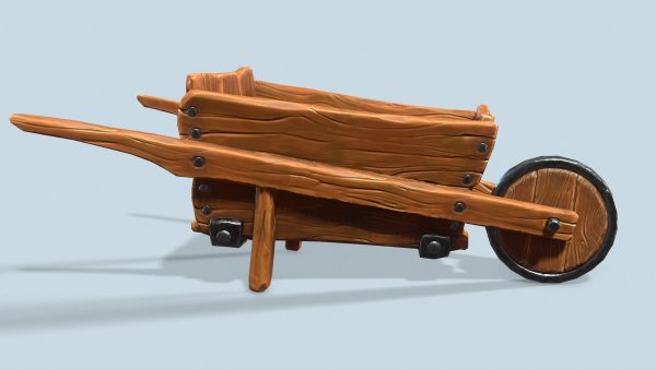 Wooden cart with ore stylized