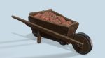 Wooden cart with ore stylized