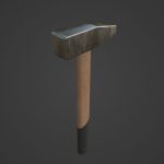 Wooden Industrial Hammer 01