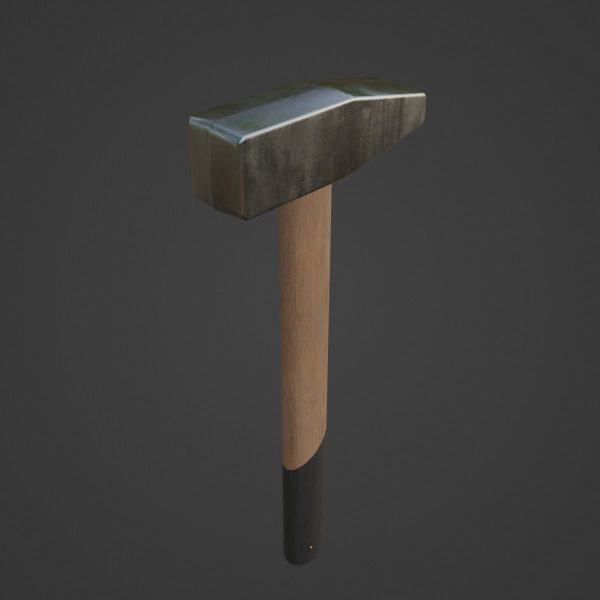 Wooden Industrial Hammer 01