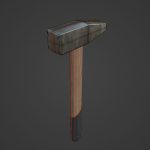 Wooden Industrial Hammer 01