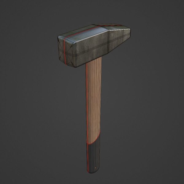 Wooden Industrial Hammer 01