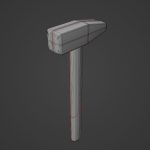 Wooden Industrial Hammer 01