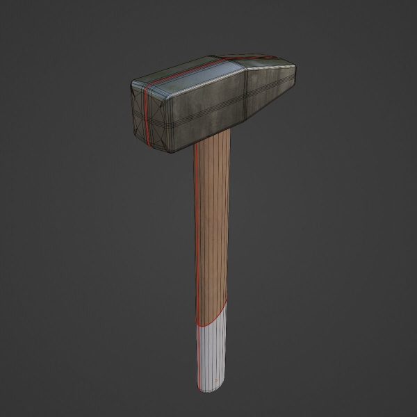 Wooden Industrial Hammer 02