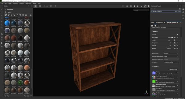Wooden Shelves 3D Model