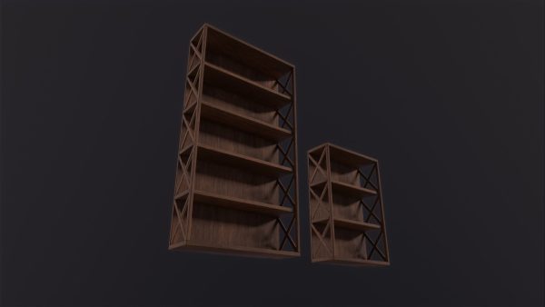 Wooden Shelves 3D Model