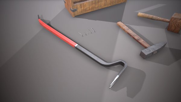 Wooden toolbox and tools