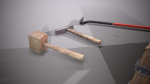 Wooden toolbox and tools