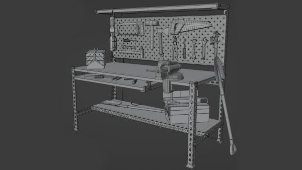 Workbench with tools