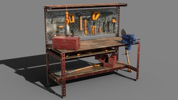 Workbench with tools
