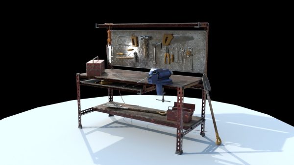 Workbench with tools