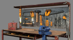 Workbench with tools