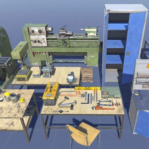 workshop-3d-model-low-poly-max-obj-fbx-unitypackage-uasset