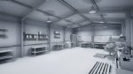 Workshop in metal building