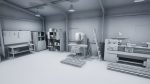 Workshop in metal building