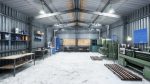 Workshop in metal building