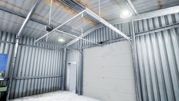 Workshop in metal building