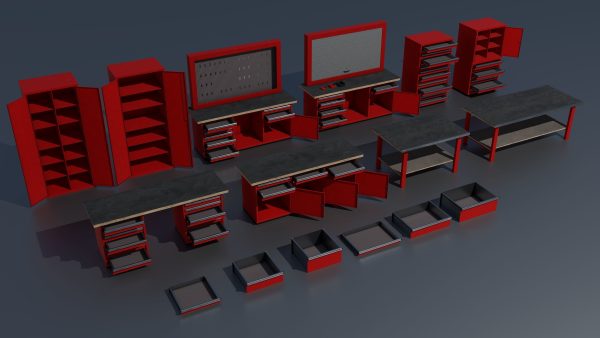 Workshop PBR closets benches boxes and tables