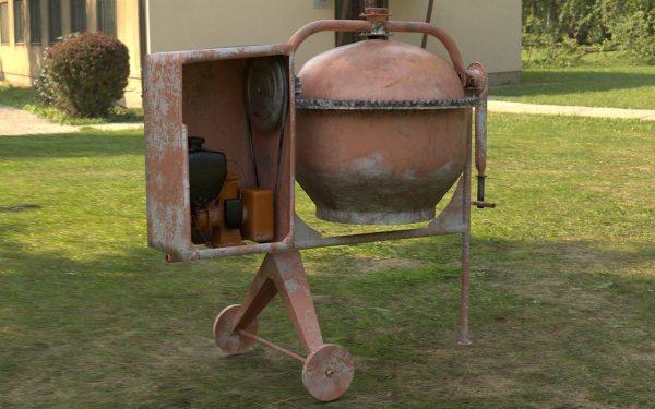 Worn Concrete Mixer High Poly