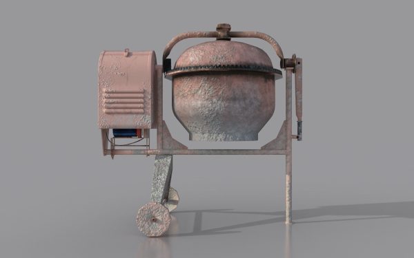 Worn Concrete Mixer low poly