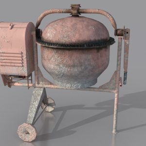 Worn Concrete Mixer low poly