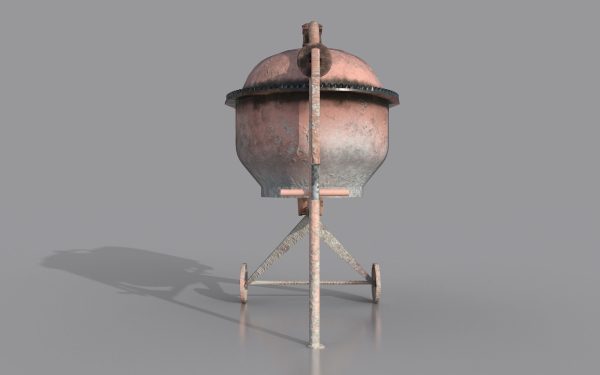 Worn Concrete Mixer low poly