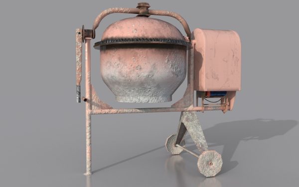Worn Concrete Mixer low poly