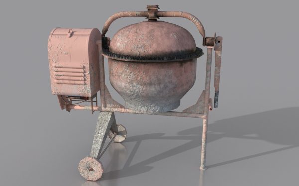 Worn Concrete Mixer low poly