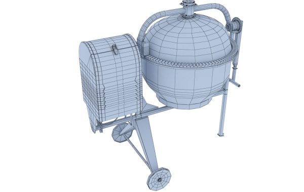 Worn Concrete Mixer low poly