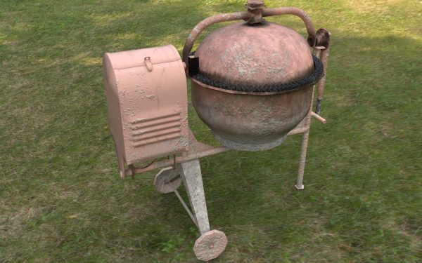 Worn Concrete Mixer low poly