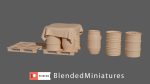 WW2 Terrain  bundle container barrel barricade