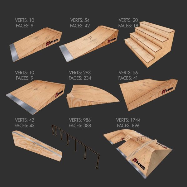 X-Games street Skate park ramps for BMX or skating