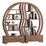 Ying Yang Solid teak Bookcase 3d model