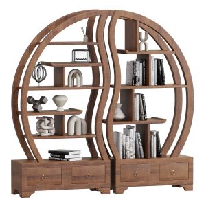 Ying Yang Solid teak Bookcase 3d model