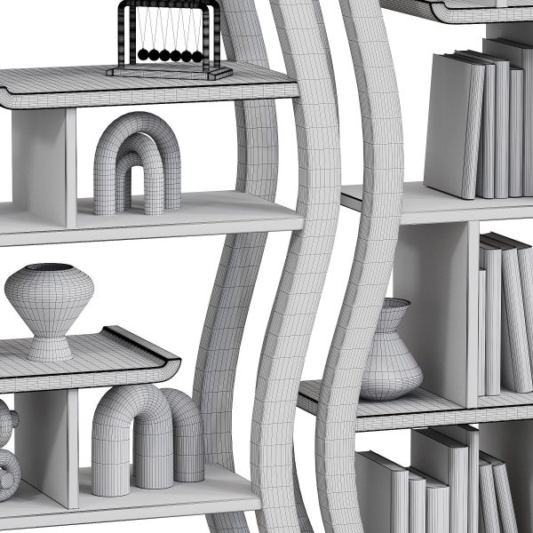 Ying Yang Solid teak Bookcase 3d model